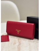PRADA SAFFIANO LEATHER WALLET IN FIERY RED