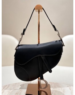 CHRISTIAN DIOR SADDLE BAG IN BLACK CALFSKIN LEATHER