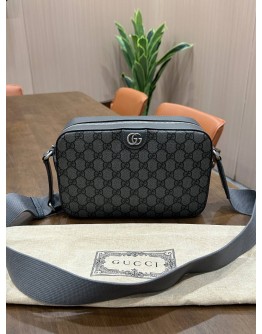 GUCCI OPHIDIA SMALL GG CAMERA BAG IN GREY GG SUPREME CANVAS WITH SILVER HARDWARE 