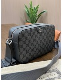 GUCCI OPHIDIA SMALL GG CAMERA BAG IN GREY GG SUPREME CANVAS WITH SILVER HARDWARE 