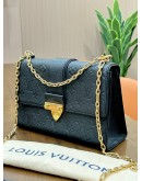 LOUIS VUITTON SAINT SULPICE CROSSBODY CHAIN BAG IN BLACK EMBOSSED MONOGRAM EMPREINTE LEATHER 