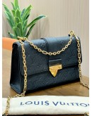 LOUIS VUITTON SAINT SULPICE CROSSBODY CHAIN BAG IN BLACK EMBOSSED MONOGRAM EMPREINTE LEATHER 