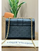 LOUIS VUITTON SAINT SULPICE CROSSBODY CHAIN BAG IN BLACK EMBOSSED MONOGRAM EMPREINTE LEATHER 