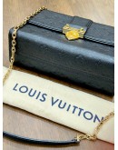 LOUIS VUITTON SAINT SULPICE CROSSBODY CHAIN BAG IN BLACK EMBOSSED MONOGRAM EMPREINTE LEATHER 