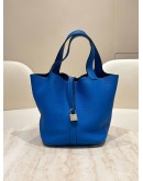 HERMES PICOTIN LOCK 22 IN BLEU HYDRA TOGO LEATHER