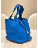 HERMES PICOTIN LOCK 22 IN BLEU HYDRA TOGO LEATHER