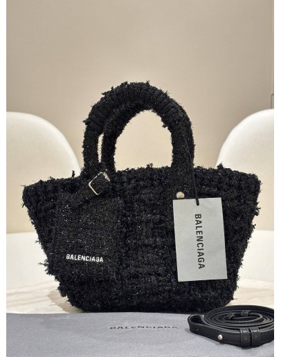 BALENCIAGA BISTRO XXS BASKET BAG IN SPARKLING TWEED