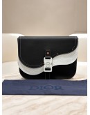 CHRISTIAN DIOR BLACK GRAINED CALFSKIN CLUTCH WITH CD BUCKLE