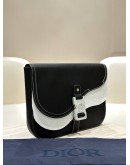 CHRISTIAN DIOR BLACK GRAINED CALFSKIN CLUTCH WITH CD BUCKLE