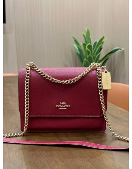 COACH KLARE CHAIN CROSSBODY BAG IN BURGUNDY RED 