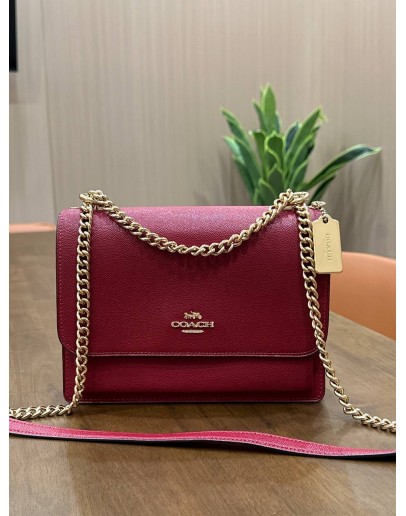 COACH KLARE CHAIN CROSSBODY BAG IN BURGUNDY RED 