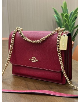 COACH KLARE CHAIN CROSSBODY BAG IN BURGUNDY RED 