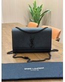 YSL YVES SAINT LAURENT SMALL KATE CHAIN BAG IN FULL BLACK 