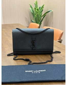 YSL YVES SAINT LAURENT SMALL KATE CHAIN BAG IN FULL BLACK 