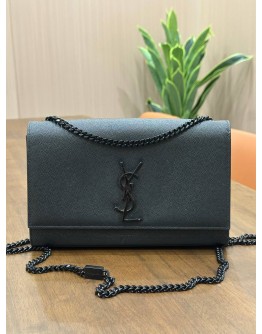 YSL YVES SAINT LAURENT SMALL KATE CHAIN BAG IN FULL BLACK 