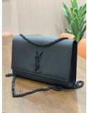 YSL YVES SAINT LAURENT SMALL KATE CHAIN BAG IN FULL BLACK 