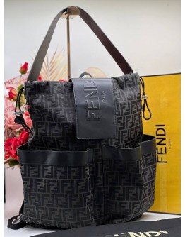 FENDI FF JACQUARD FABRIC DRAWSTRING BACKPACK