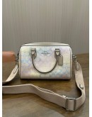 COACH ROWAN SATCHEL IN VIBRANT RAINBOW-COLOUR SIGNATURE COATED CANVAS 