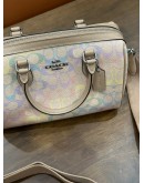 COACH ROWAN SATCHEL IN VIBRANT RAINBOW-COLOUR SIGNATURE COATED CANVAS 