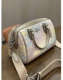 COACH ROWAN SATCHEL IN VIBRANT RAINBOW-COLOUR SIGNATURE COATED CANVAS 