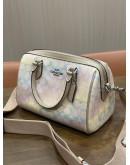 COACH ROWAN SATCHEL IN VIBRANT RAINBOW-COLOUR SIGNATURE COATED CANVAS 