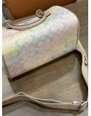 COACH ROWAN SATCHEL IN VIBRANT RAINBOW-COLOUR SIGNATURE COATED CANVAS 