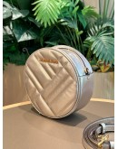 MICHAEL KORS VIVIANNE CANTEEN QUILTED LEATHER CROSSBODY BAG IN METALLIC SILVER