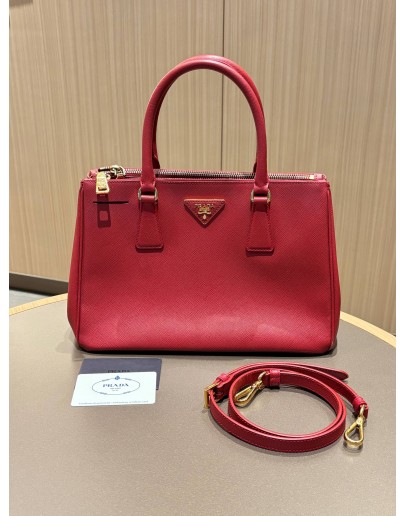 PRADA GALLERIA TOTE IN RED SAFFIANO LEATHER