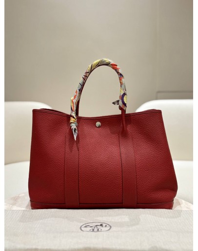 HERMES GARDEN PARTY 36 IN CAMAILS ORANGE NEGONDA LEATHER