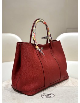 HERMES GARDEN PARTY 36 IN CAMAILS ORANGE NEGONDA LEATHER