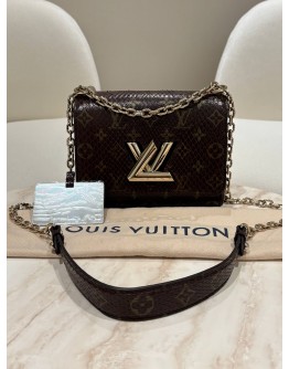  LOUIS VUITTON TWIST PM LIMITED SPECIAL EDITION BROWN METALLIC MONOGRAM PYTHON LEATHER