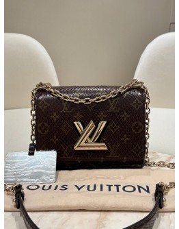  LOUIS VUITTON TWIST PM LIMITED SPECIAL EDITION BROWN METALLIC MONOGRAM PYTHON LEATHER