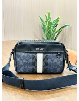 COACH GRAHAM CROSSBODY BAG IN BLOCKED SIGNATURE CANVAS WITH VARSITY STRIPE 