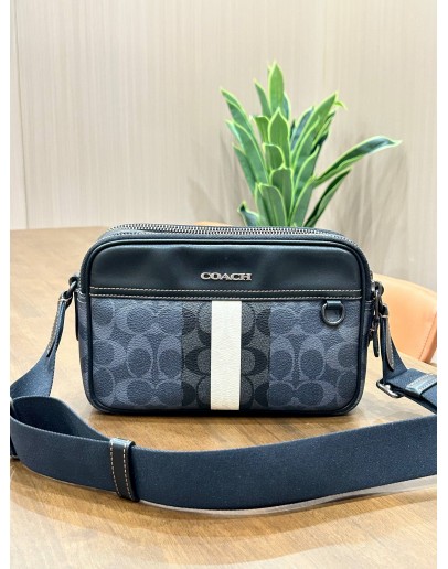 COACH GRAHAM CROSSBODY BAG IN BLOCKED SIGNATURE CANVAS WITH VARSITY STRIPE 
