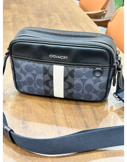 COACH GRAHAM CROSSBODY BAG IN BLOCKED SIGNATURE CANVAS WITH VARSITY STRIPE 