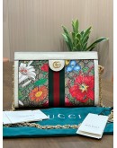GUCCI OPHIDIA FLORA CHAIN SHOULDER BAG IN VIBRANT FLORAL PRINTS SET WITH ICONIC GG CANVAS 