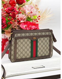 GUCCI OPHIDIA GG SUPREME CANVAS CROSSBODY BAG 