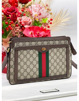 GUCCI OPHIDIA GG SUPREME CANVAS CROSSBODY BAG 