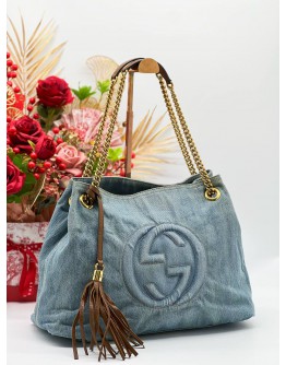 GUCCI SOHO DENIM CHAIN BAG