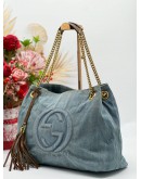 GUCCI SOHO DENIM CHAIN BAG