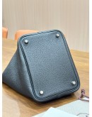HERMES PICOTIN 18 IN BLACK TOGO LEATHER WITH PALLADIUM HARDWARE 