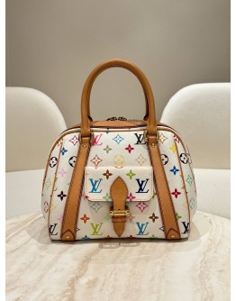  LOUIS VUITTON X TAKASHI MURAKAMI WHITE MONOGRAM CANVAS PRISCILLA BAG