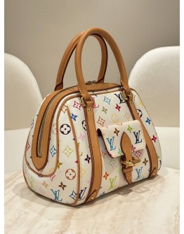  LOUIS VUITTON X TAKASHI MURAKAMI WHITE MONOGRAM CANVAS PRISCILLA BAG