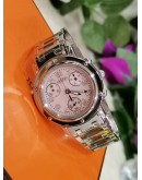 HERMES CLIPPER CHRONOGRAPH PINK MOHTER OF PEARL LADIES WATCH 