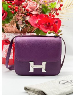 HERMES CONSTANCE 18 ANEMONE EVERCOLOR EPSOM LEATHER BAG