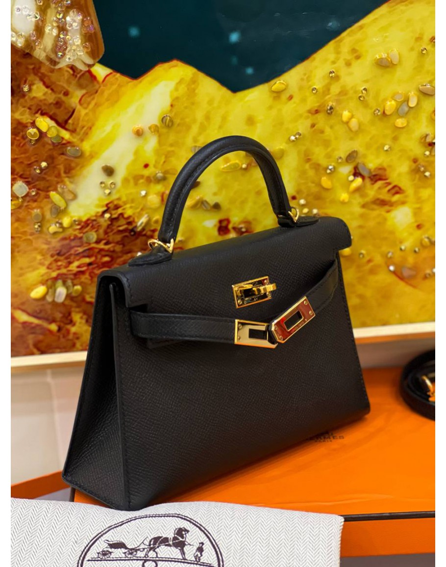 HERMES MINI KELLY 20 EPSOM LEATHER BAG FULL SET