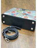 LOUIS VUITTON CAPUCINE IN ROMAN FLORAL PRINTS WITH SILVER CALF LEATHER SILVER HARDWARE 