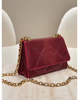 CHANEL CC FLAP MINI RARE LIZARD LIMITED EDITION CHAIN BAG