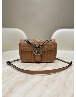 GUCCI GG MARMONT SMALL MIXED QUILT FLAP BAG