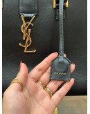 YSL YVES SAINT LAURENT MONOGRAM BABY CABAS BAG IN BLACK CALF LEATHER WITH GOLD HARDWARE 